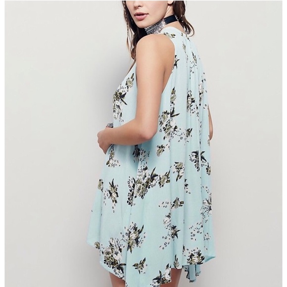 FP | Tree Swing Floral Oversized Choker Tank Top Sleeveless Tunic Mini Dress - Picture 2 of 12